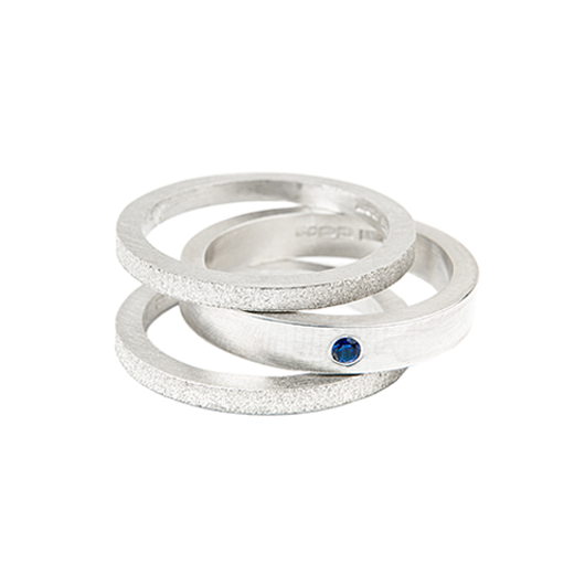 stacking rings, blue sapphire
